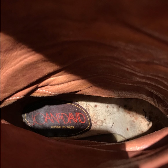 Joan and David deep red Italian leather boots mid calf length pointed toe - Picture 7 of 9